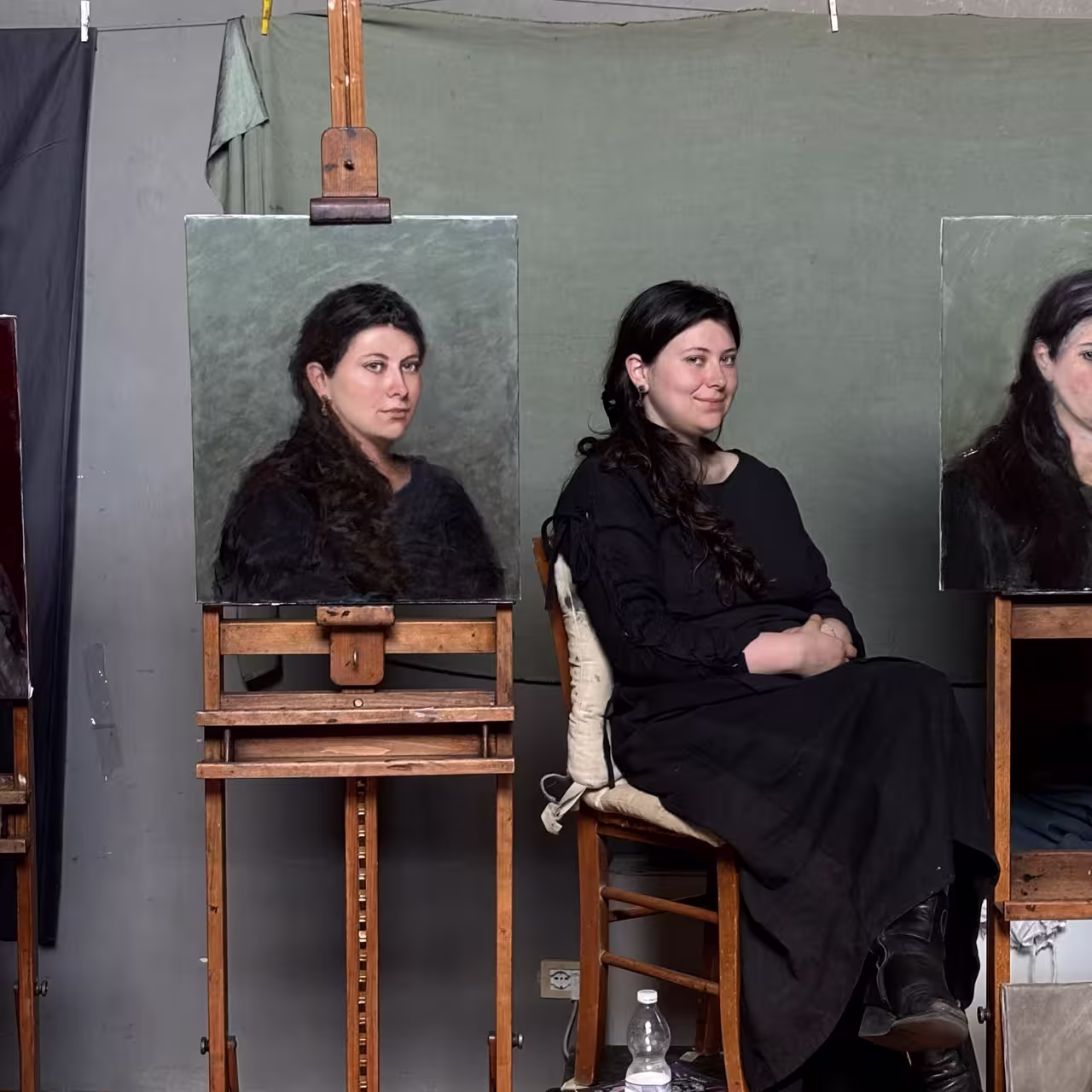 Zwillingsporträt – Öl auf Leinwand